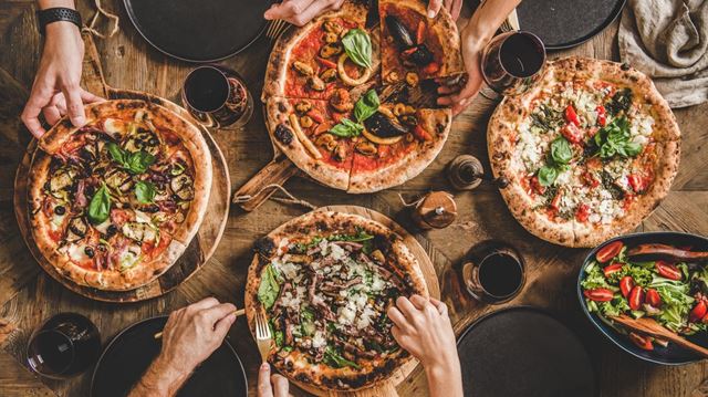 Four pizzas